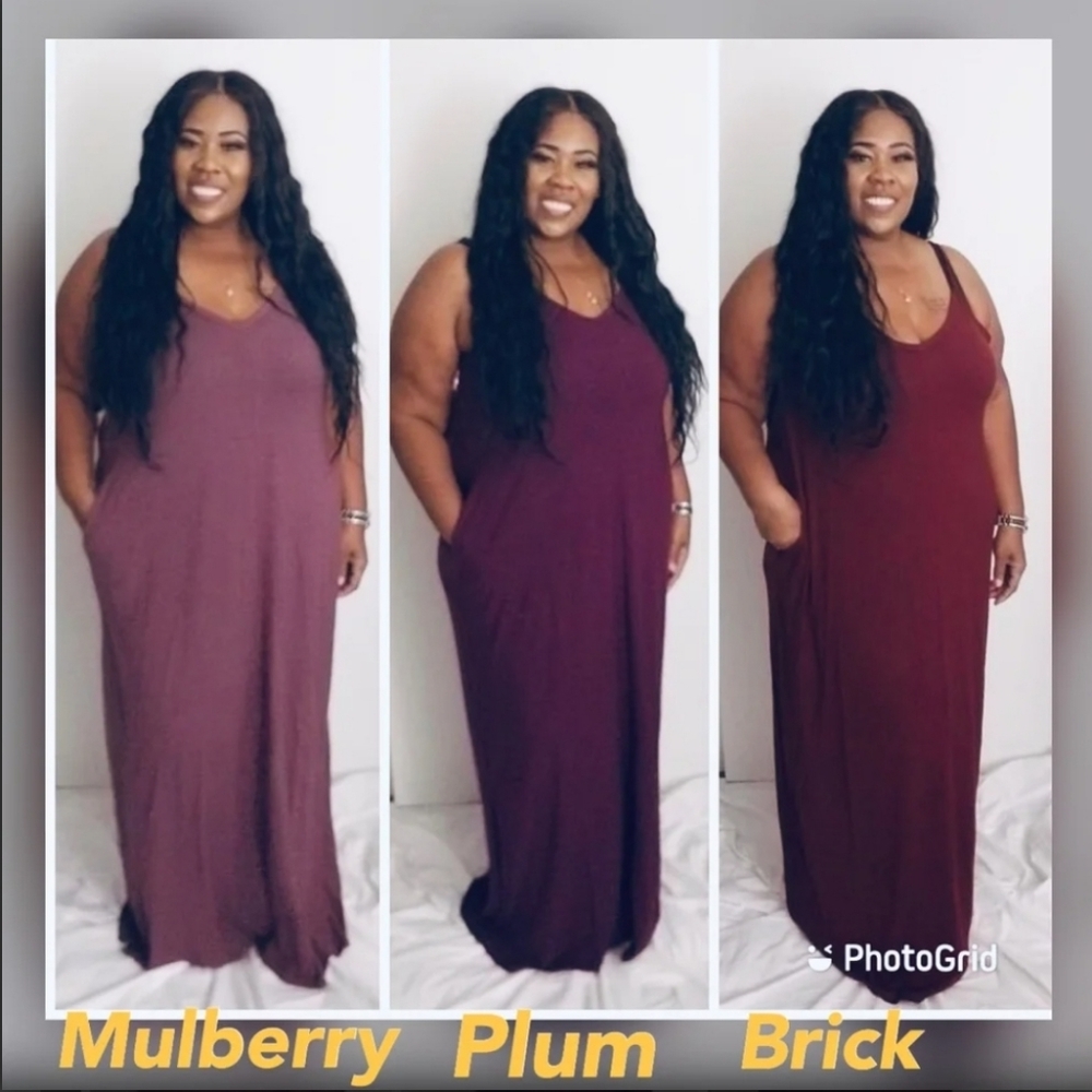 Spaghetti Strap Maxi Dress w/ Pockets